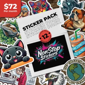 12 Pack Sticker Subscription from Nonstop Stickers
