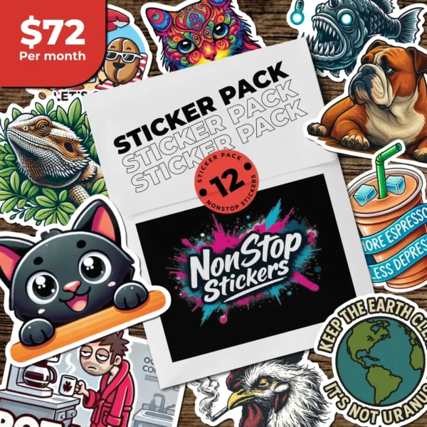 12 Pack Sticker Subscription from Nonstop Stickers