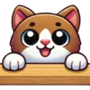 Brown Peeking Cat
