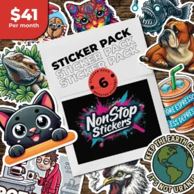 6 Pack Sticker Subscription