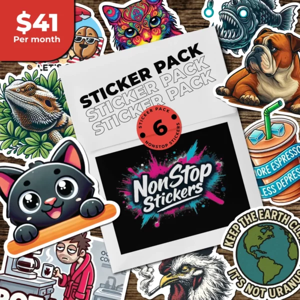 6 Pack Sticker Subscription