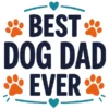 Best Dog Dad Ever Paw Text