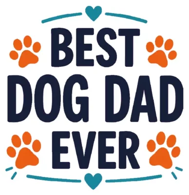 Best Dog Dad Ever Paw Text