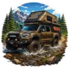 Brown Toyota Tacoma Mountain Stream