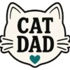 Cat Dad White Cat Face