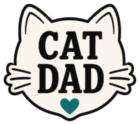 Cat Dad White Cat Face