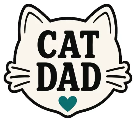 Cat Dad White Cat Face
