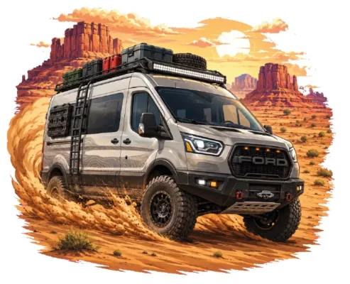Gray Ford Transit Desert Van