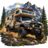Tan Pop Top Overland Truck Alpine Trail